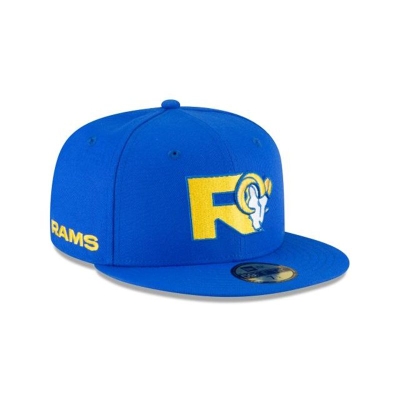 Blue Los Angeles Rams Hat - New Era NFL Logo Mix 59FIFTY Fitted Caps USA7251483